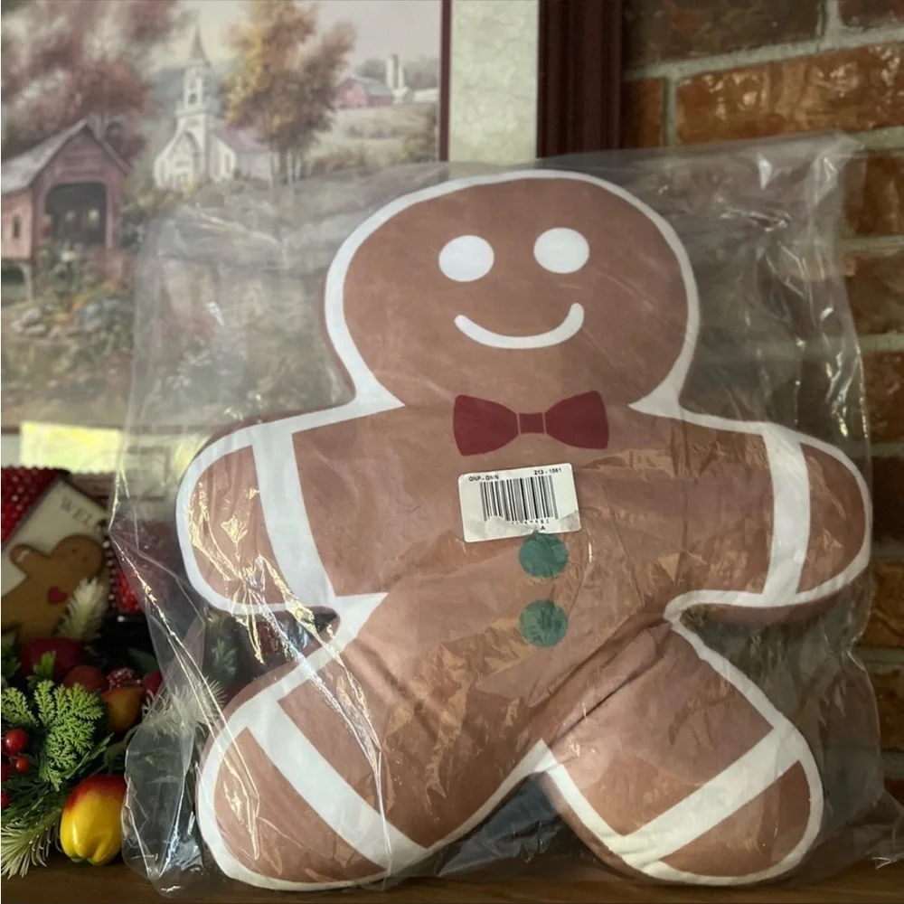 ❤️ Large Nutcracker Gingerbread Man  Pillow Decor